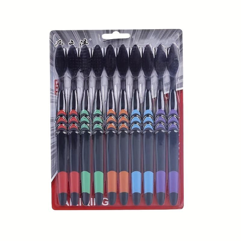 

Soft Bamboo Charcoal Manual Toothbrushes with Soft Bristles for Teeth Gums, for Deep Cleaning Oral Care At Home for Daily Life чёрный