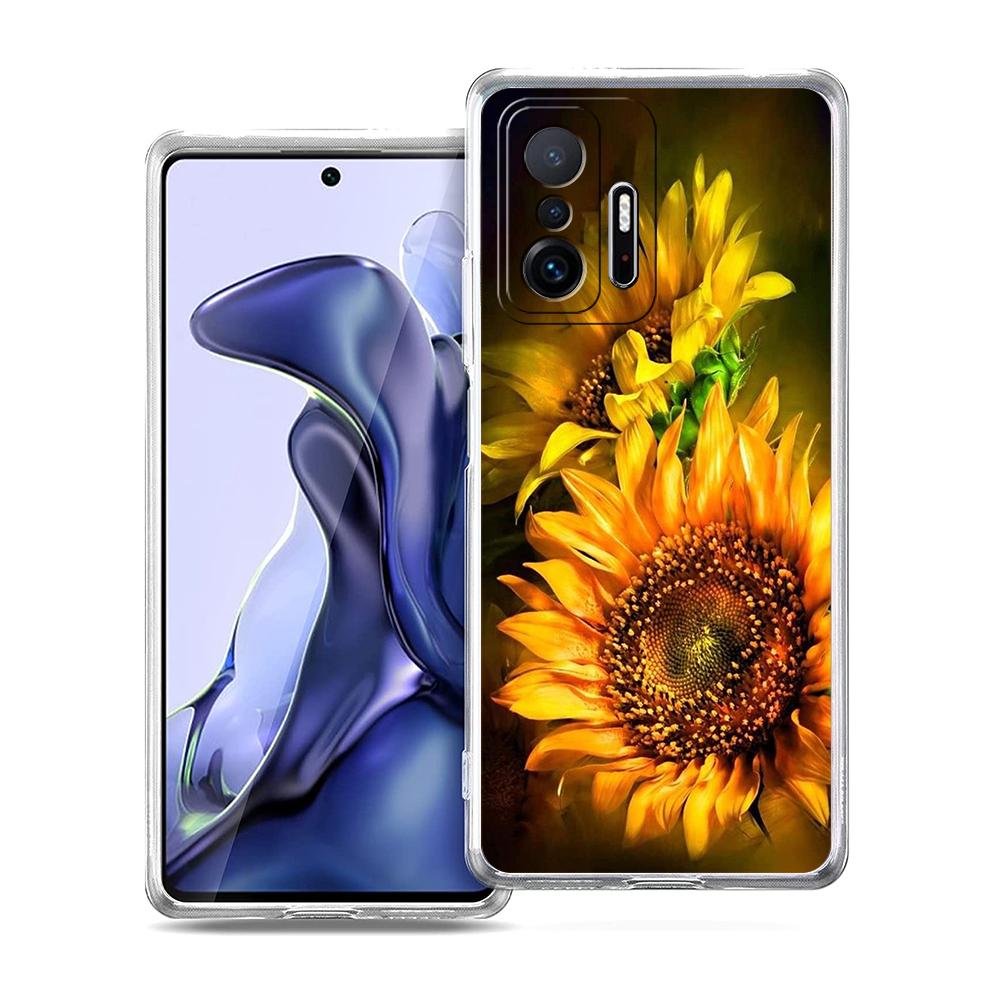 Sunflower Phone Case for Xiaomi Mi Poco F3 X3 X4 GT NFC M3 M4 11 Ultra 12 11X 11i Pro Lite 5G Soft Transparent Cover Capas Bags