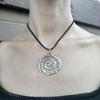 Fashionable Goth Necklace Accessory Chic Swirl Pendant on Velvets Cord Choker