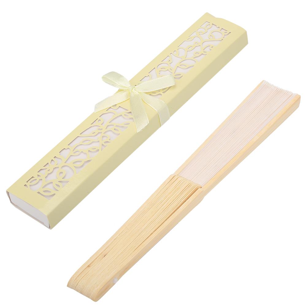 

Роскошный шелковый складной веер в подарочной коробке с лазерной резкой, сувениры на вечеринку, свадебные подарки №1