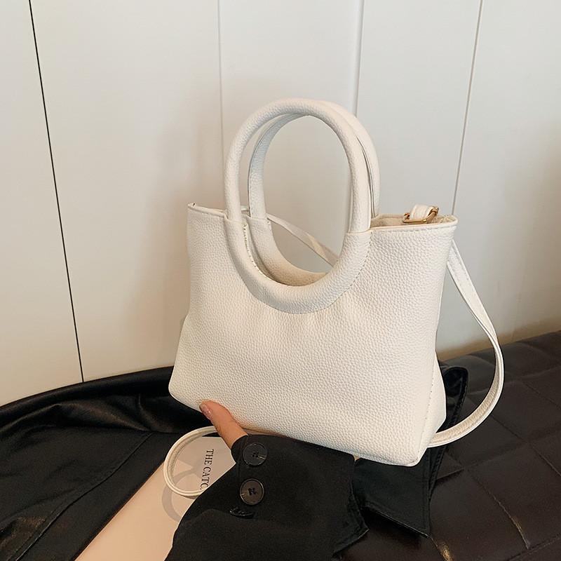 Fashionable Pu Bucket Bag Women's Stylish Casual Crossbody Bag In Black Brown Khaki White