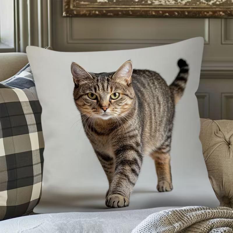 Roztomilý povlak na polštář se zvířátky: 2D plochý tisk, ne-skutečná výšivka, noční pohovka noční pohovka polštář