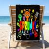 Proof Beach Towel with a Sprunki1 Pattern - Soft,absorbent,quick-drying,machine Washable - Perfect for Swimming,camping,bathing