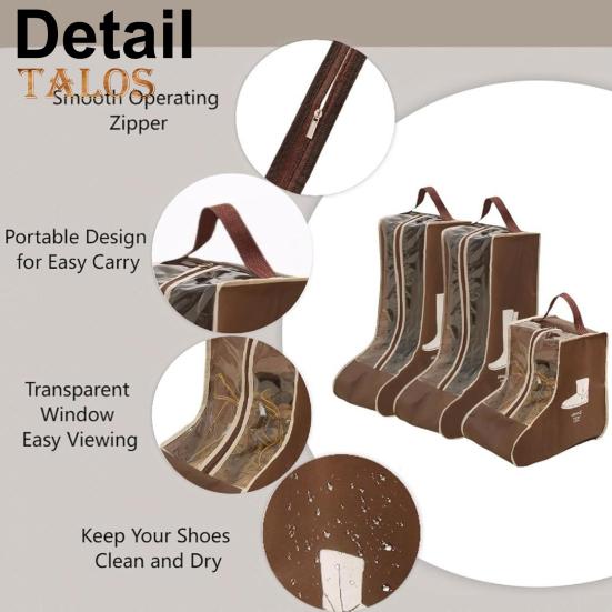 3 buc saci de depozitare pentru cizme, închidere cu fermoar, design pliabil, rezistent la praf și umiditate, organizator transparent pentru pantofi cu mâner