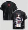 High School DxD Vybledlé tričko Anime milovník Harajuku Nový model Oversized Vintage Volné Streetwear Unisex vysoká kvalita Pár tričko