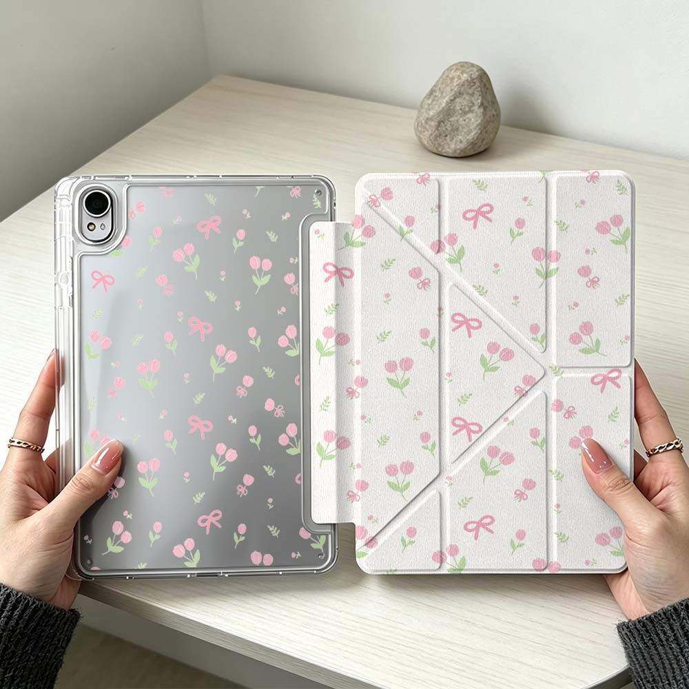 Pink Flower Bow Pattern For Huawei MatePad Pro SE Air 12X Honor Pad 9 V9 GT X9a X9 Foldable 3Y Tablet Case Soft