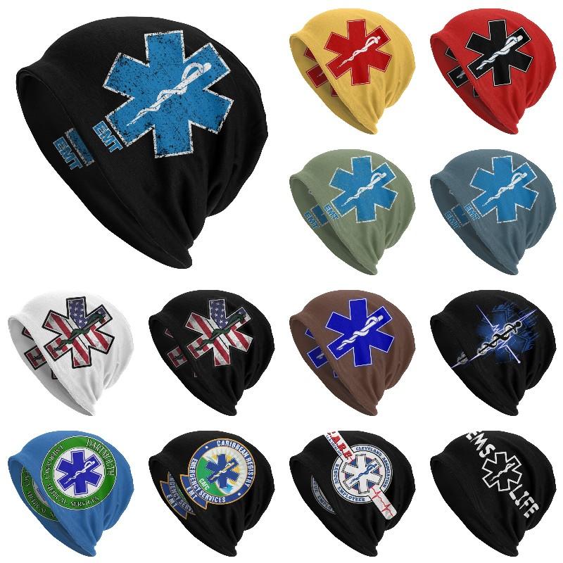 

Emt Star Of Life Skullies шапочки шапки унисекс женские уличные зимние теплые вязаные шапки фельдшер шапки скорой помощи