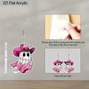 2D Flat Acrylic Halloween Pink Ghost Dangle Earrings Women's Accessories Charming Jewellery Gift