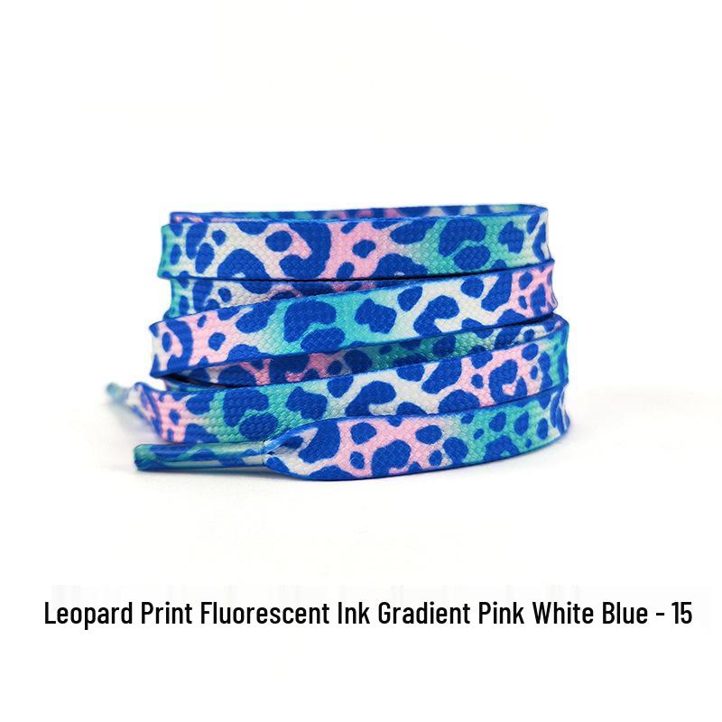 Fluorescent Leopard Tie-Dye Shoelaces for AJ1, AF1, Canvas Unisex Shoes