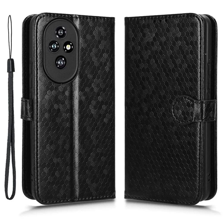 

For Honor 200 5G Case Dot Pattern PU Leather Phone Cover Magnetic Clasp Stand