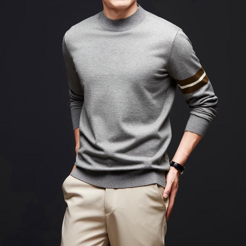 

Yiliteng Men s Solid Color Knitted Round Neck Sweater 3XL