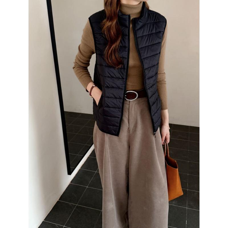 

New versatile casual style autumn winter rhombus cotton clothes, cotton-padded clothes, tops, jackets and warm vests women s clothing M [80-52.5 kg] чёрный