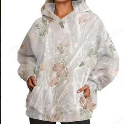 Amerikanischer Kapuzenpullover für Herbst und Winter mit Blättermotiv, Lässige Jacke für Damen und Herren