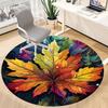 1pc Autumn Leaves Office Round Area Rug, Indoor Mat Suitable ForOffice, Under Office Chairs Bedroom Living Room Home Decor, Room Deco  D089