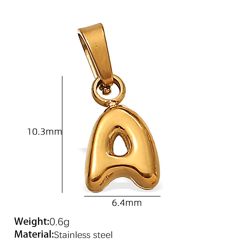 18K Gold Plated Bubble Letter Pendants - 26 English Letters