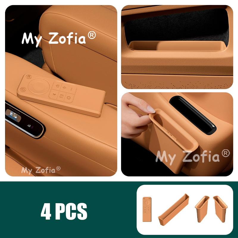 For ZEEKR 9X 2025 2026 Car TV Remote Control Silicone Protective Cover Tray Interior Second-row Rear Storage Box Accessories