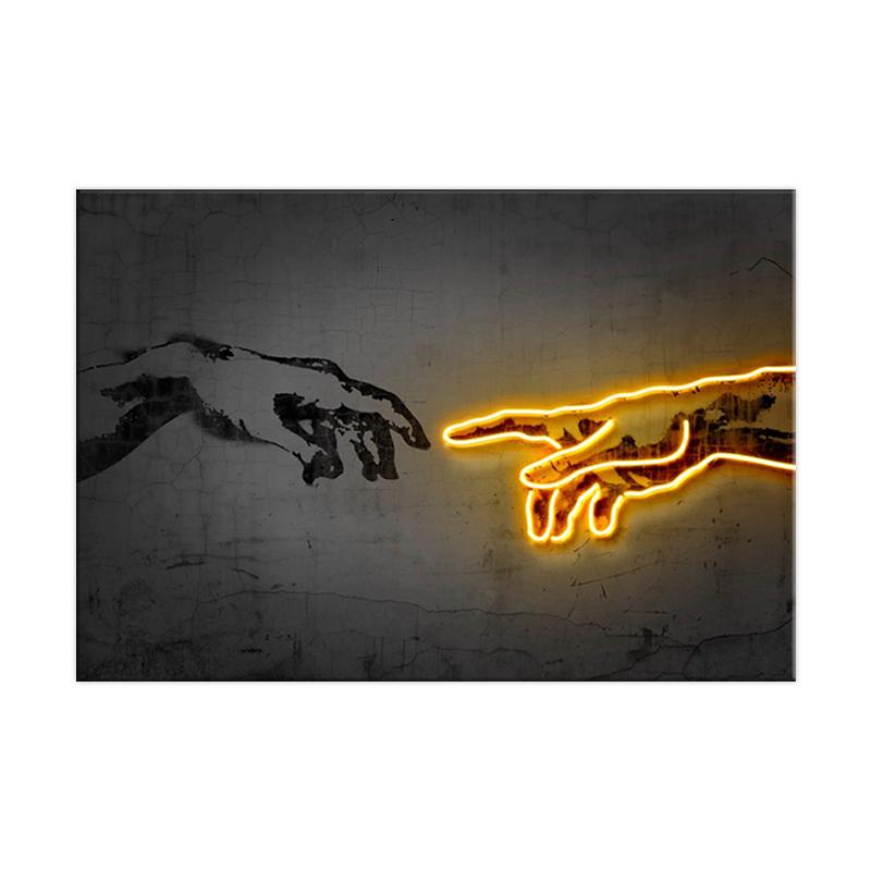 

Настенное искусство, холст, домашний декор, создание картины Адама, HD печать, неоновые огни, современные постеры, модульные картины Cuadros для гостиной 21*30cm