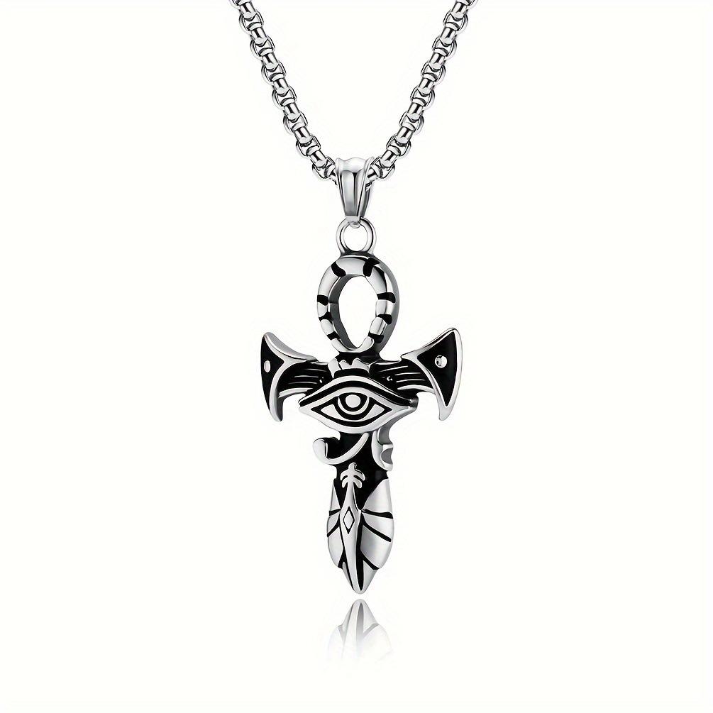 Cross Border European American Retro Style Horus Eye Anka Ancient Sword Necklace Niche Design Accessories