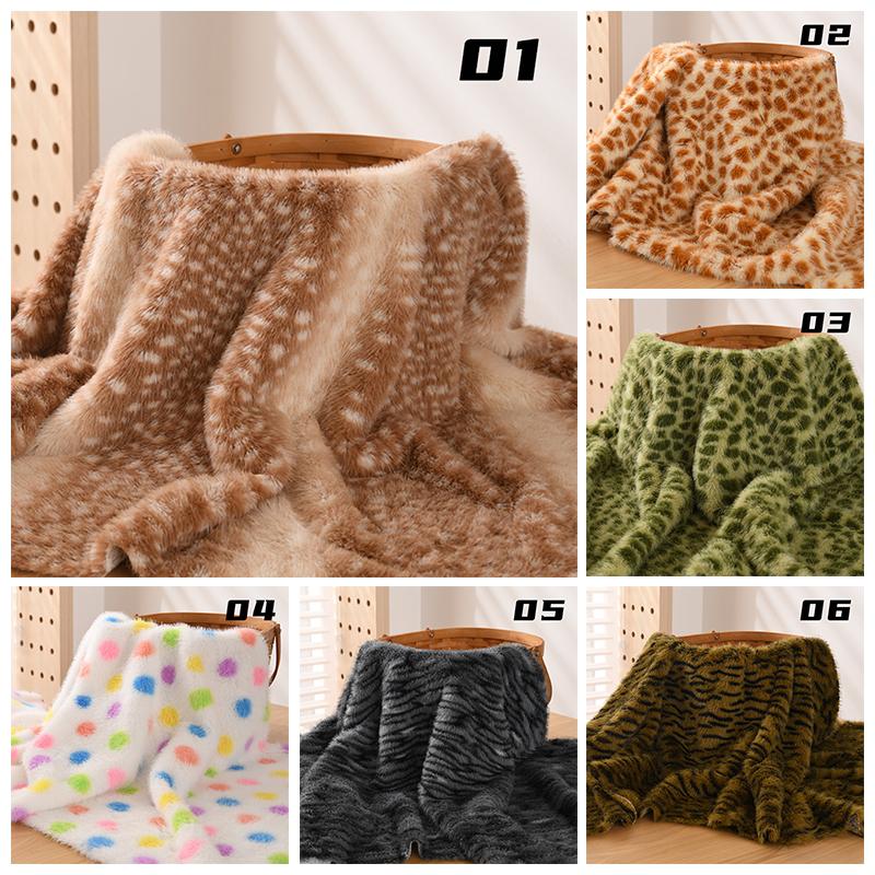 50*160cm Imitation Mink Fur Fabric High-grade Printing Plush Fur Fabric For DIY Sewing Garment Doll Clothes Carpets Photo Props