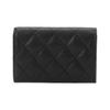 Chanel 23P Hollow Logo Snap Closure Quilted Litchi Grain Leather Wallet Women wallet Black AP3187-B10218-94305