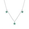 French Luxury S925 Sterling Silver Emerald Zircon Flower Pendant Necklace for Women