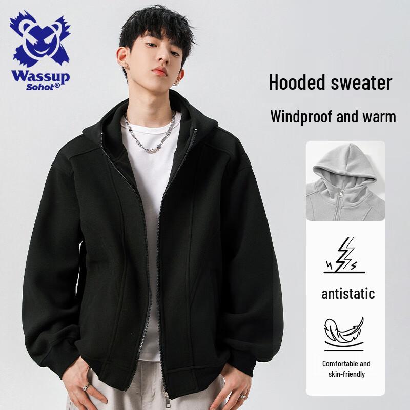 

Wassup Sohot Men s Heavyweight Patchwork Pullover Hoodie M