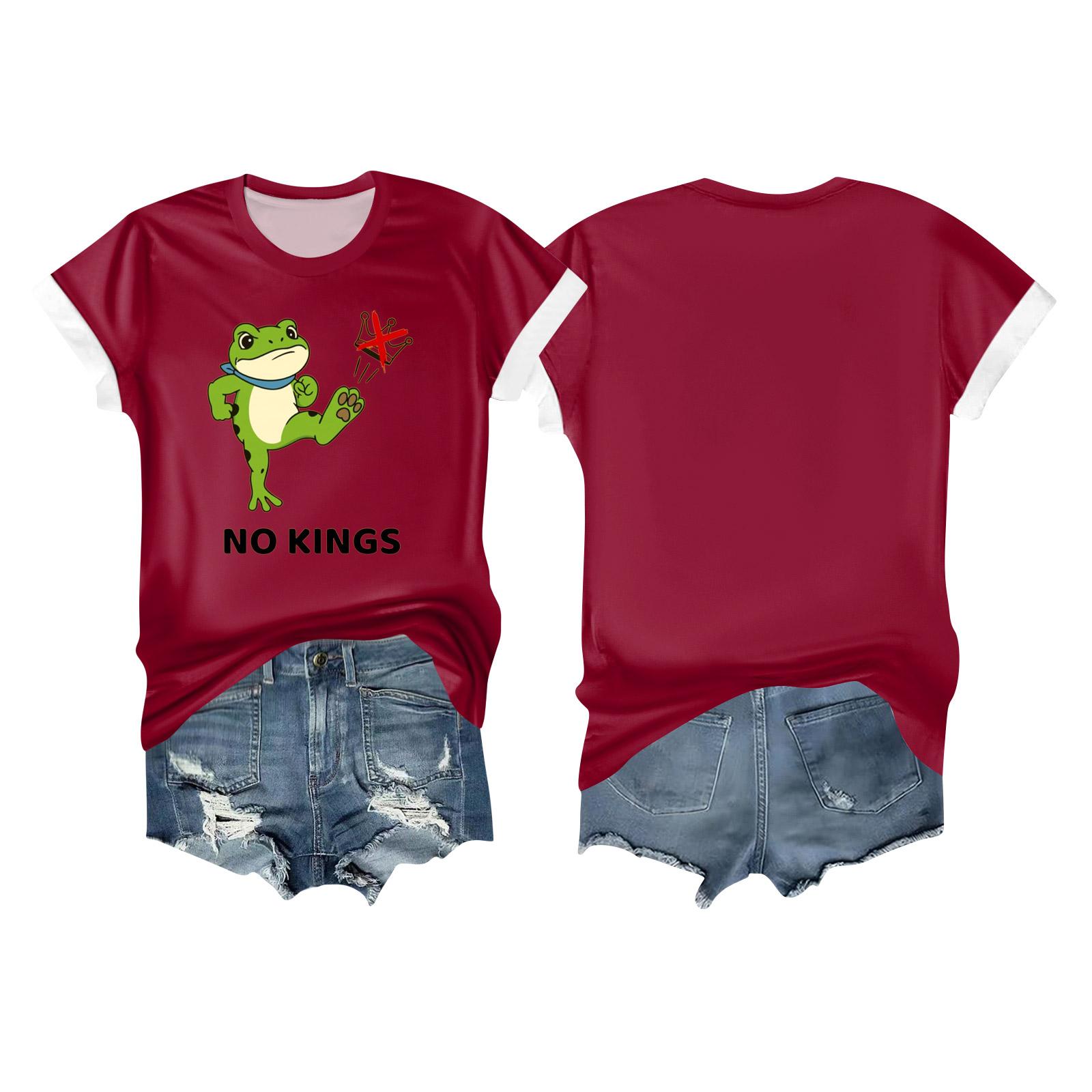 

Женская повседневная футболка с принтом, пуловер с круглым вырезом, топ с короткими рукавами M