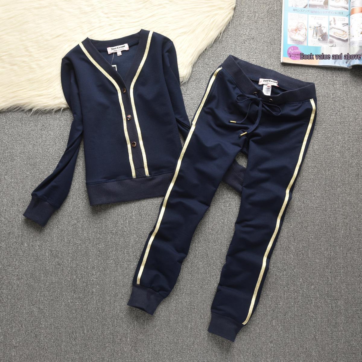 

Жіночий Модний Вишитий Вельветовий Худі та Штани Широкого Крою для Роботи, Повсякденного Носіння або Занять Спортом L