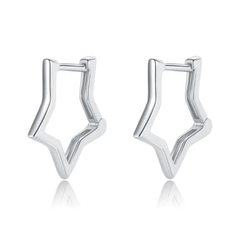 New 925 Sterling Silver Star Moon Earrings for Women Sparkling Zircon Ear Studs Luxury Romantic Fine Jewelry Gift for Girl