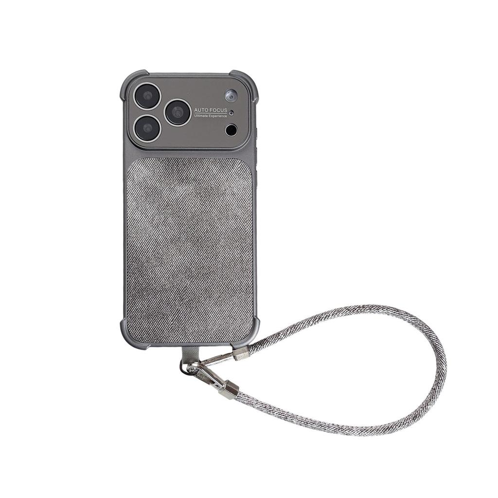Anti-Drop Denim Phone Case with Lanyard for iPhone 14/15/16 Pro Max/17