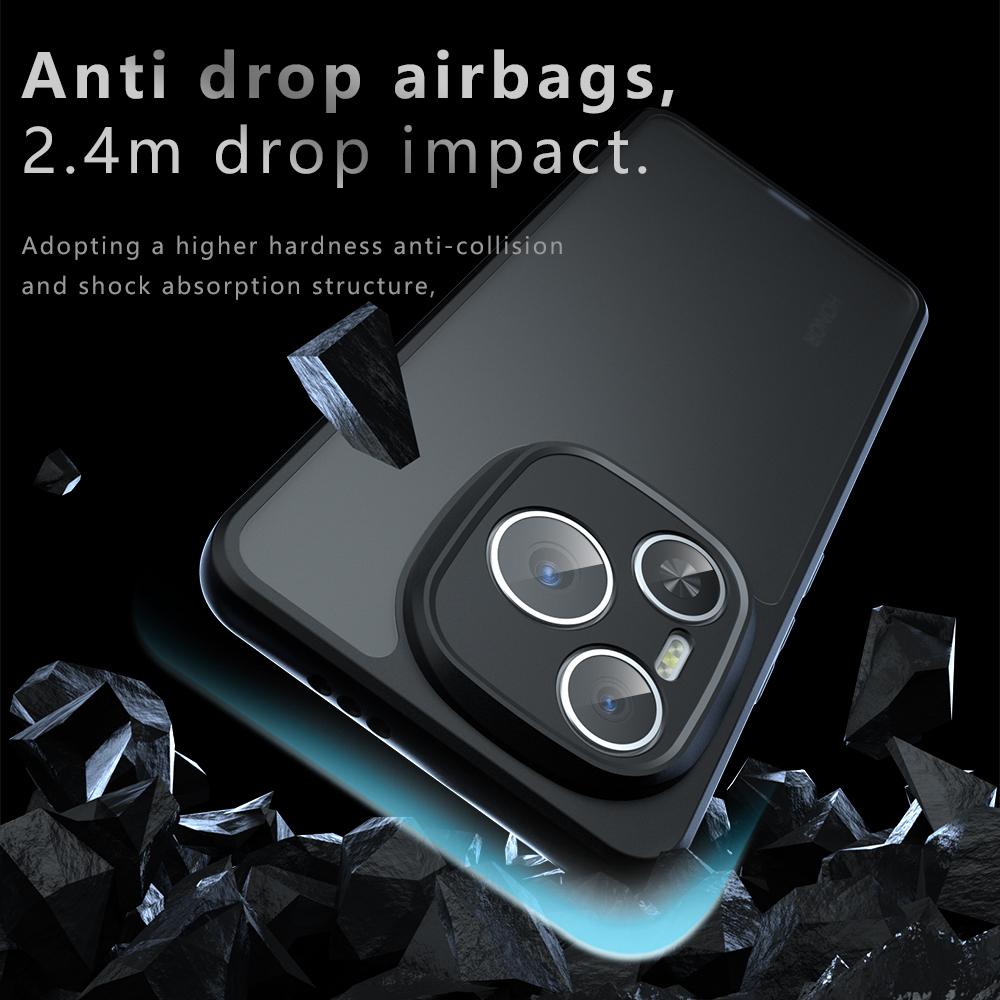 For Honor Power 5G Case Skin-Touch TPU+PC Matte Phone Shell,Transparent Black