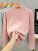 Women's Colorful Dot Yarn Fleece Sweater - Half-High Collar Knitwear for Autumn/Winter