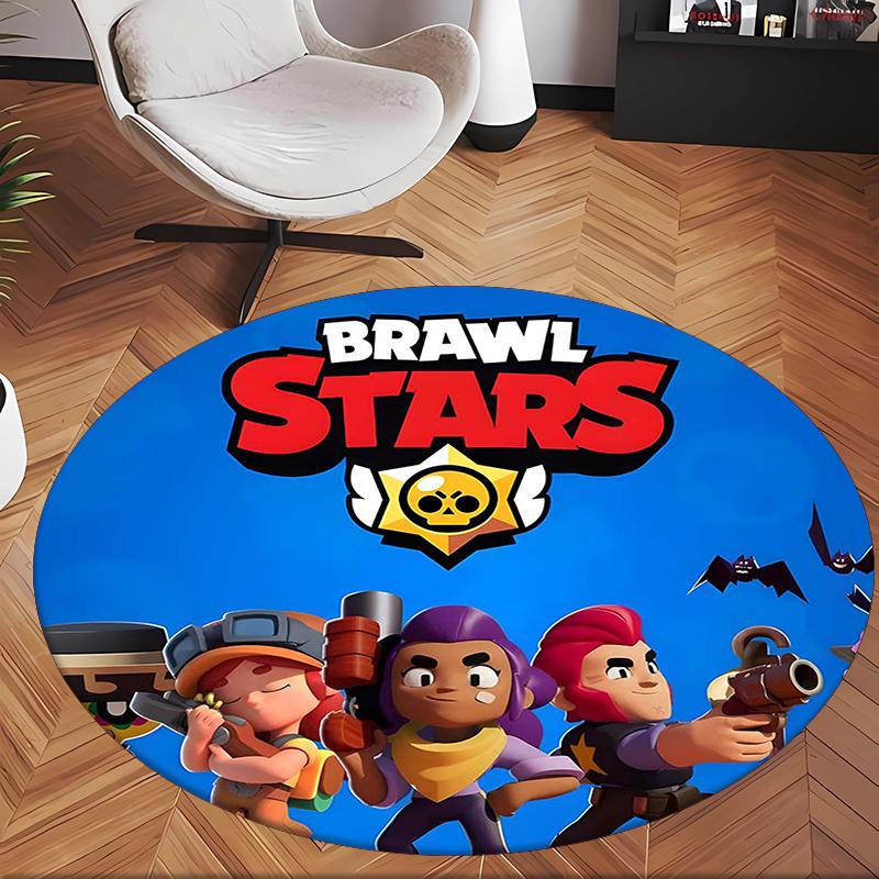 Brawl Stars (5) Round Office Rug Decorative Floor Rug for Office Bedroom Living Room and Home Space
