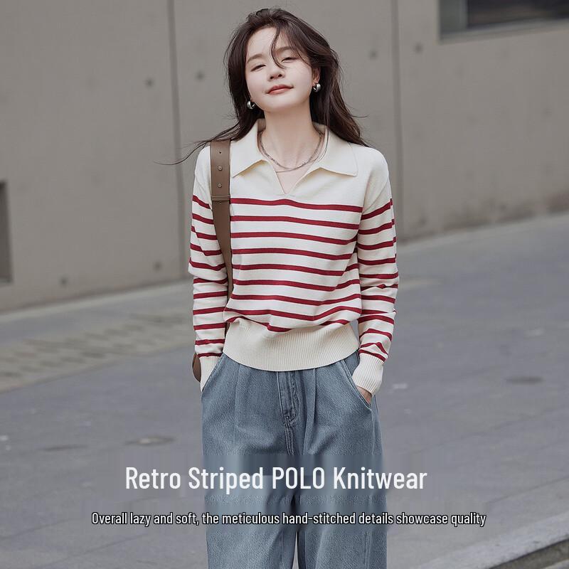 Поло-свитер в полоску Demana Classic S