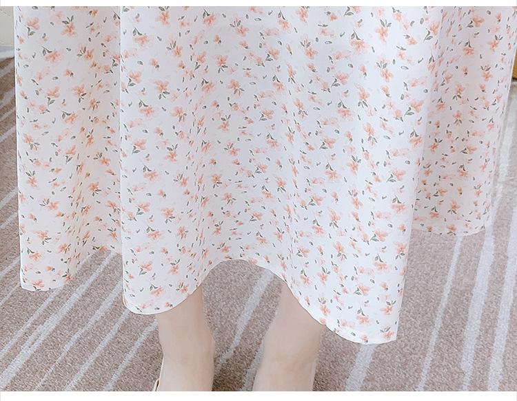 French Floral Spring Knit Cardigan & Suspender Dress Set for Women