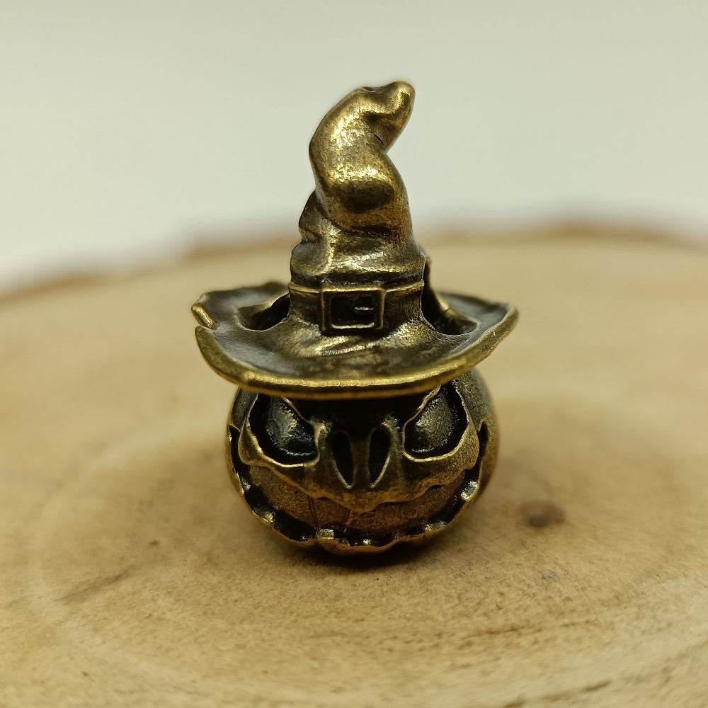 Pumpkin Wizard Brass Knife Beads EDC DIY Paracord Woven Bracelets Lanyard Key Chain Pendants Accessories Outdoor Tool
