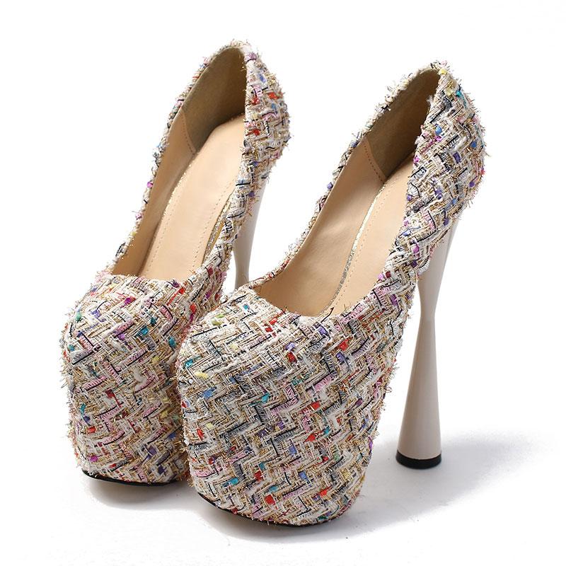 2025 Custom Spring Women High Heels Shoes 19cm Sexy Platform Pumps Nightclub Evening Party Shoes Woman Large Size 34-43 WSH2609