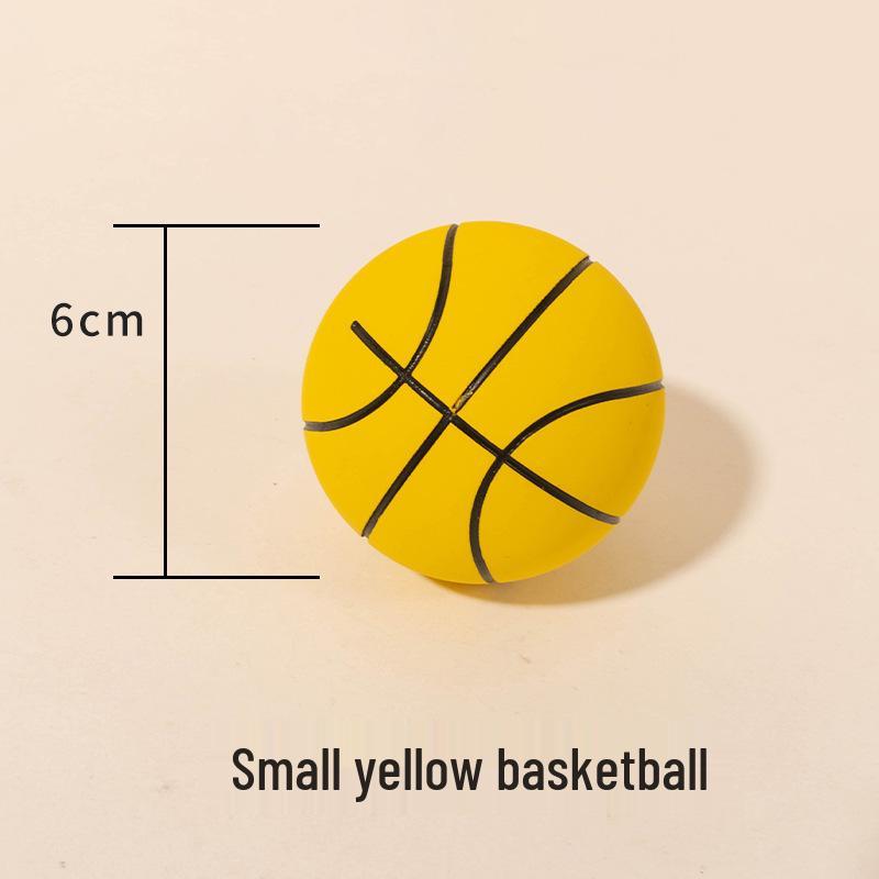 6cm High-Elastic, Bite-Resistant Rubber Basketball Teething Toy for Medium-Large Dogs