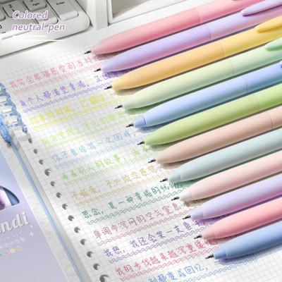 6Colors/Set Color Ink Ballpoint Pen Press Type Neutral Pen High Quality Color Gel Pen  Students Gift