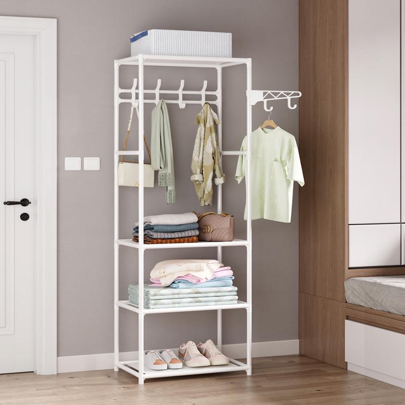 Multifunctional Metal Coat Rack - Bold Floor-Standing Design for Bedroom Use