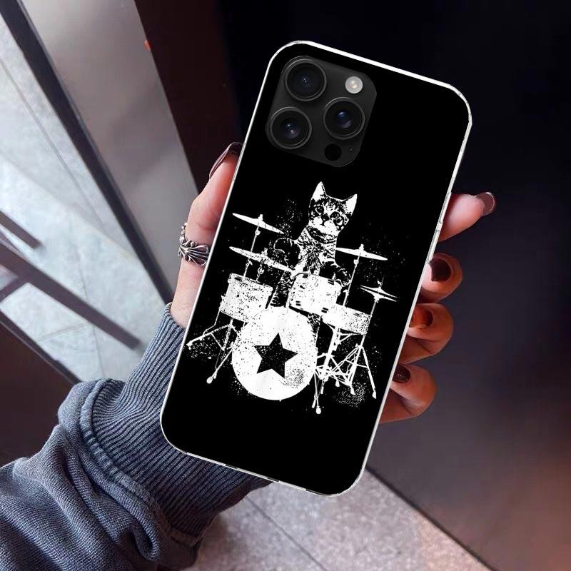 

Musical Instrument Drum Rock Phone Case For iPhone 17 Air 16 15 Pro Max 14 Plus 13 Mini 12 11 Cover 7 8 SE Silicone Shell Print iPhone 14 Pro Max