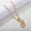 26 Flower Letter Necklace: Hip Hop Heart Pendant with Full Diamond Inlaid Tennis Chain for Women