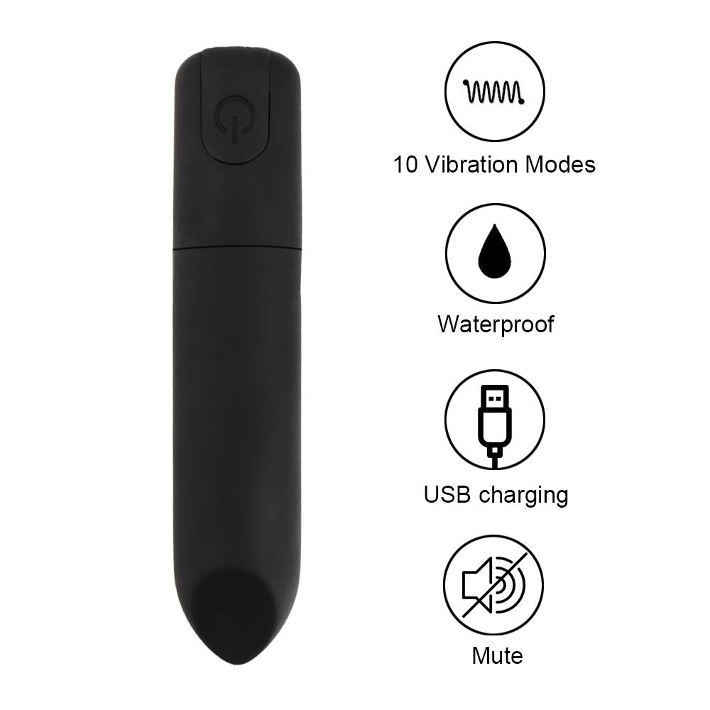 Powerful Bullet Vibrator Mini Lipstick Vibrators Anal Dildo Vibrator 10 Speeds Clitoris Stimulator Waterproof Sex Toys for Women Sex Products