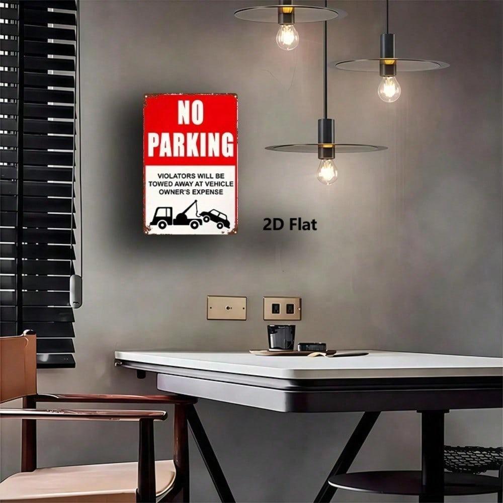 1pc 8x12 Inch No Parking Violators Will Be Towed Vintage Metal Sign Durable Wall Art For Bar Restaurant Decor