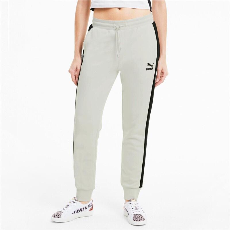 Puma Style Casual Color Block Drawstring Cuffed Knit Joggers Women Joggers 599145-05