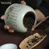 Traditional Ru Kiln Ceramics Tea Caddy Tieguanyin Containers Travel Tea Bag Sealed Tea Jar Coffee Storage Tank Spice Organizer