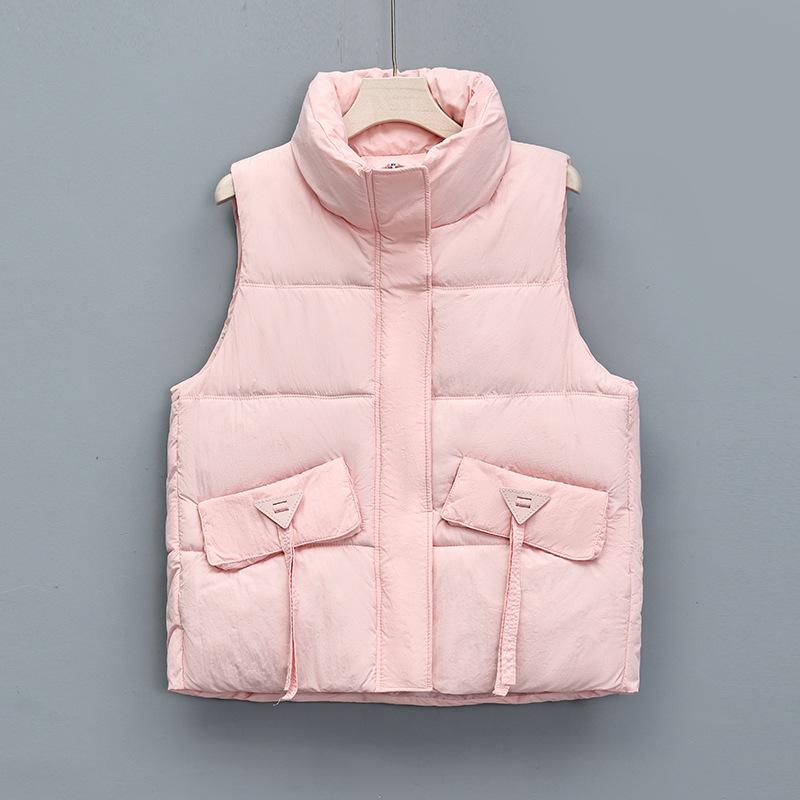 Large Size Down Cotton Vest Women's Short Autumn Wear Design Sense Thickened Vest Cardigan Jacket