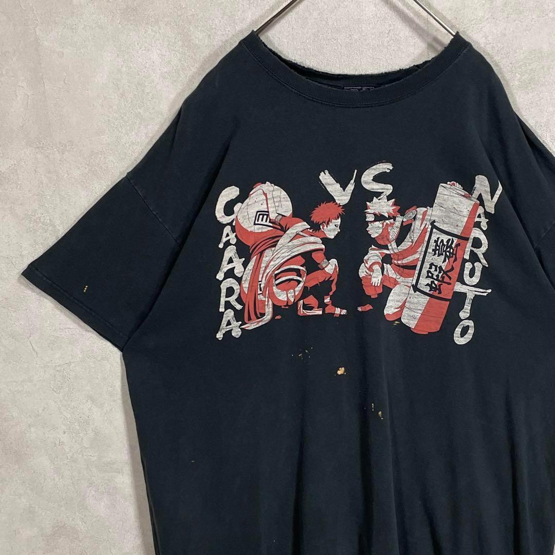 

[USED] Vintage 00s Naruto Gaara Short Sleeve Shirt, Anime, Manga, Black, 8