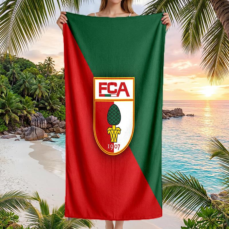 FC Augsburg FC Aufdruck Schnelltrocknendes Strandtuch Mikrofaser Saugfähig Tragbar Reise Schwimmtuch
