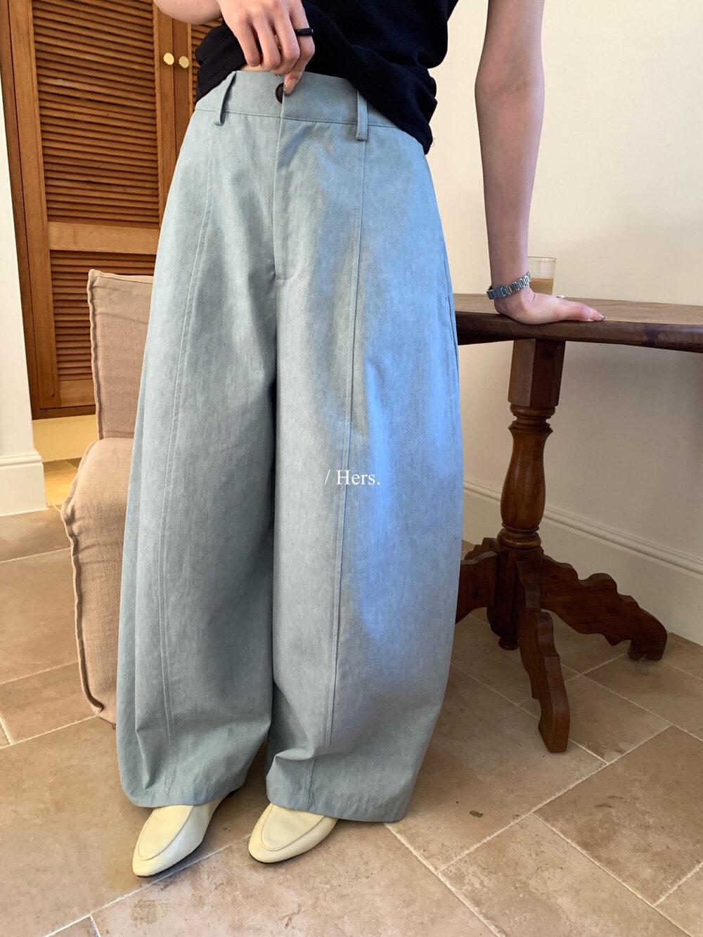

Hers Design High Waist Wide-Leg Curved Pants Women 2026: Loose, Slimming, Versatile Yamamoto Casual Pants Small серый/синий
